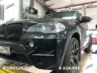 Установка Порогов - подножки BMW X5 E70 рестайлинг, БМВ х5-е70 c 2010-2013