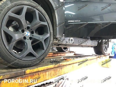 Установка Порогов - подножки BMW X5 E70 рестайлинг, БМВ х5-е70 c 2010-2013