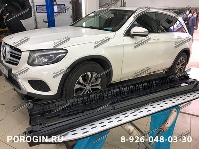 Установка Порогов - подножки Mercedes-Benz GLC COUPE 2016-