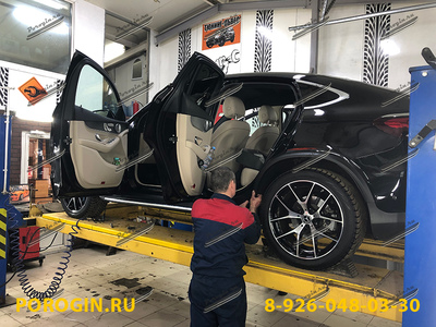Установка порогов, подножек Mercedes-Benz GLC COUPE C253 рест 2019-2020