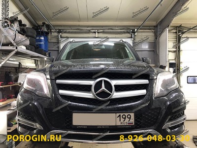Установка порогов, подножек Mercedes-Benz GLK-klasse 2008-2015