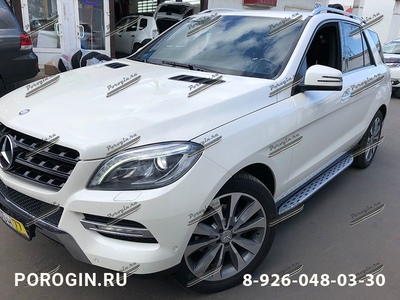 Установка Порогов Mercedes-Benz ML-W166 2011-2015