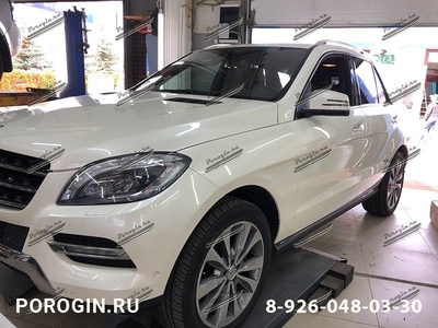 Установка Порогов Mercedes-Benz ML-W166 2011-2015